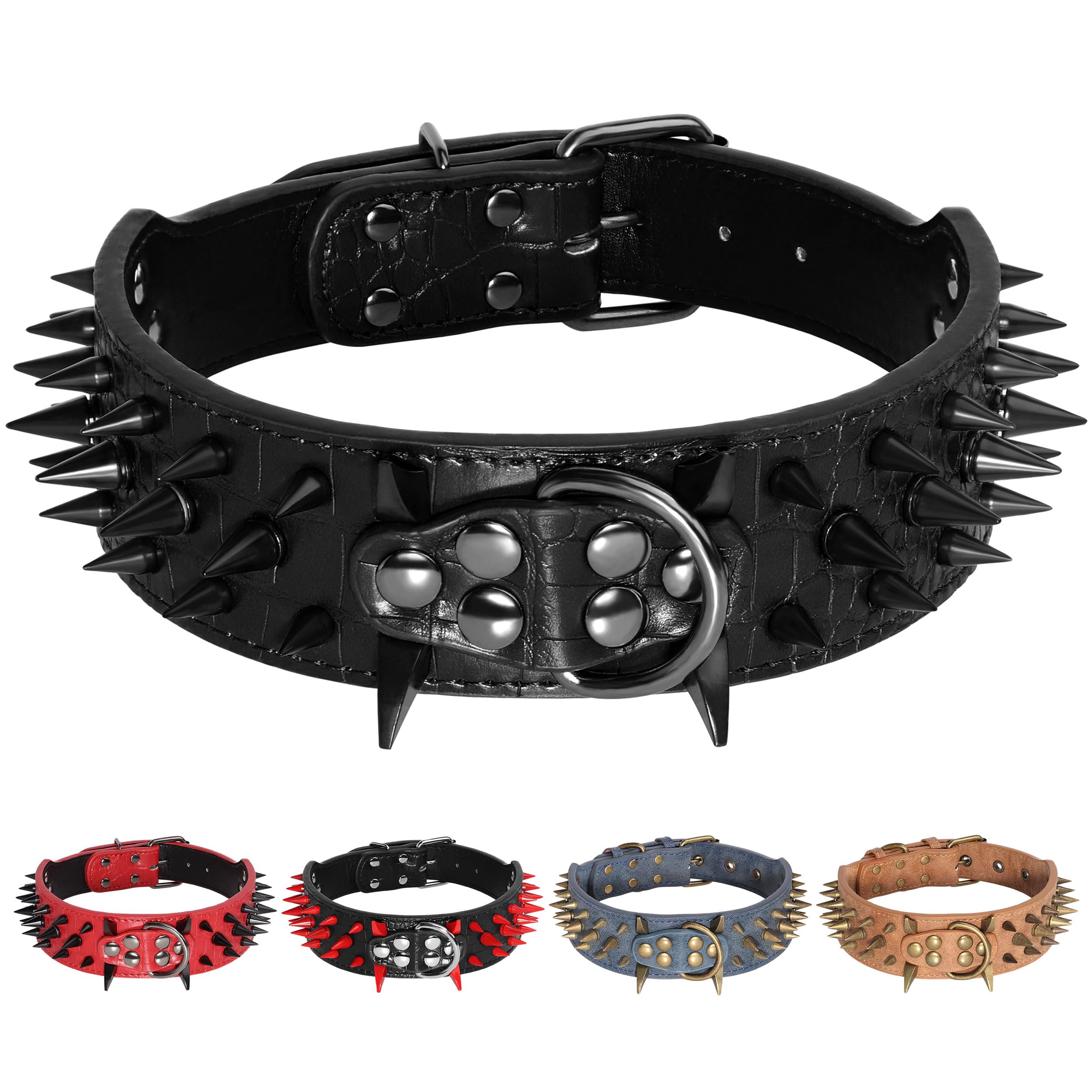 Amazon.com : Beirui Heavy Duty Spiked Dog Collar - Stylish PU